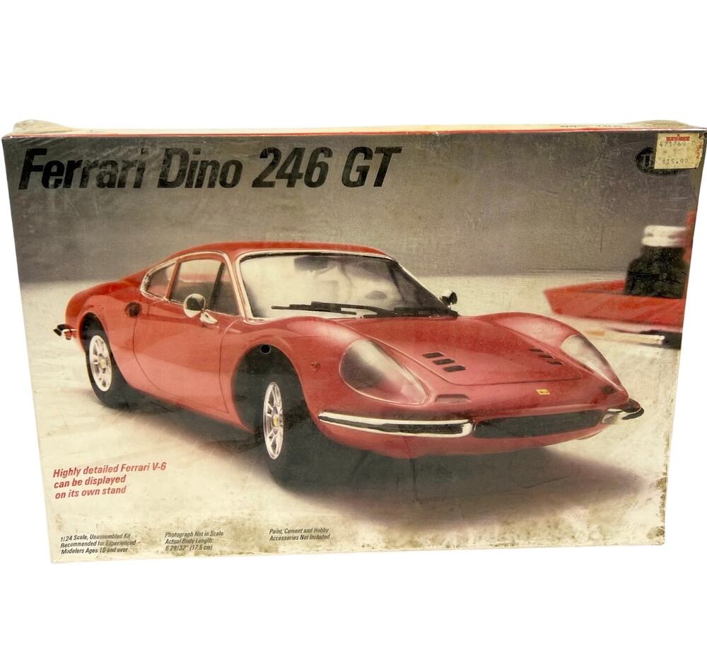 Testors Fujimi Ferrari Dino 246 GT 1:24 Scale Plastic Model Car Kit Unbuilt New